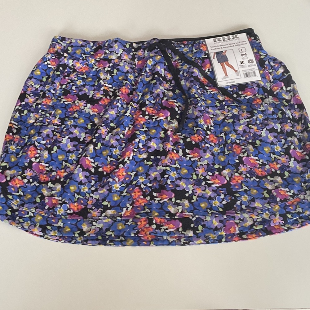 RBX Blossom Stories Floral Stretch Skort NWT